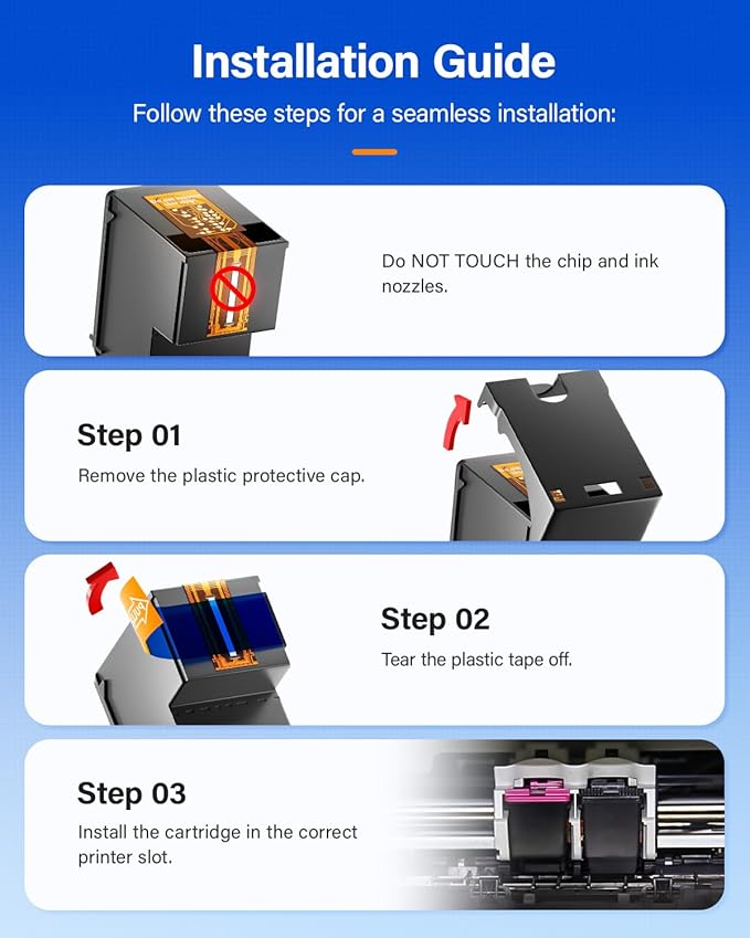 64XL Ink Cartridge Black/Color Combo Pack Replacement for HP Ink 64 XL for Envy Inspire 7900e 7255e 7955e 7958e 7200e Photo 6200 7855 7858 7800 7100 7155 7120 6252 6255 7158 7164 Tango Series Printer-DeskLoop Office