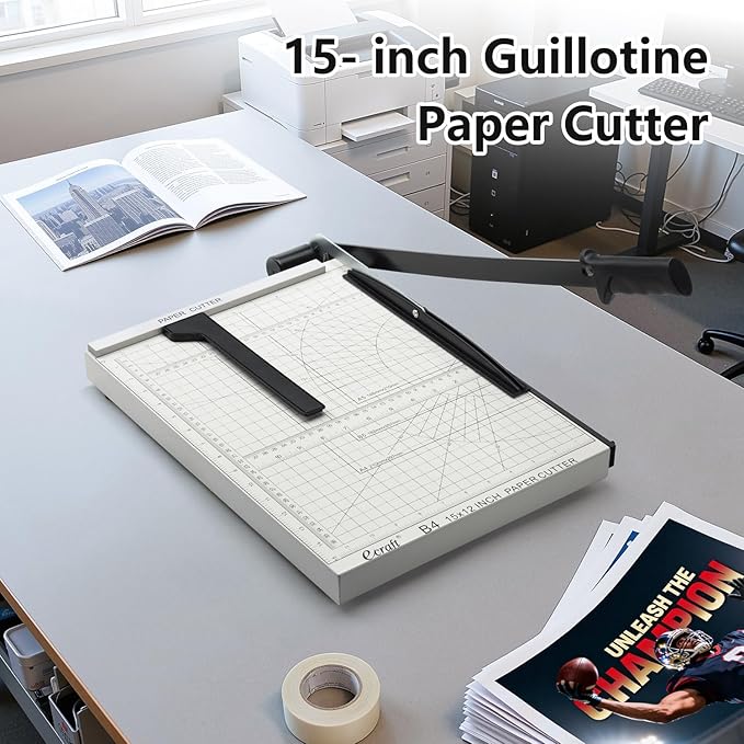 Ecraft 15" Guillotine Paper Cutter : Heavy-Duty Steel Base, 15-Sheet Capacity - Image 6