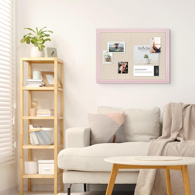 Large Pink Wood Framed Cork Board - Image 6