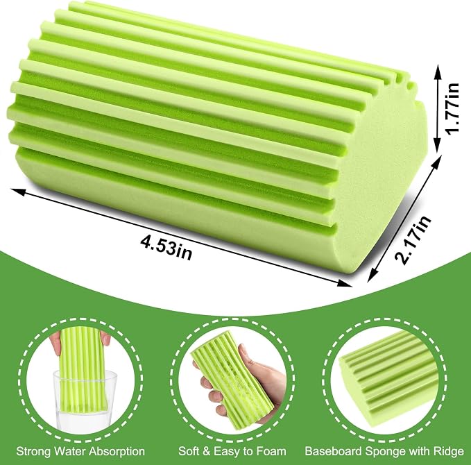 Jeymei 4-Pack Damp Clean Duster Sponge, Sponge Cleaning Brush, Duster - Image 2