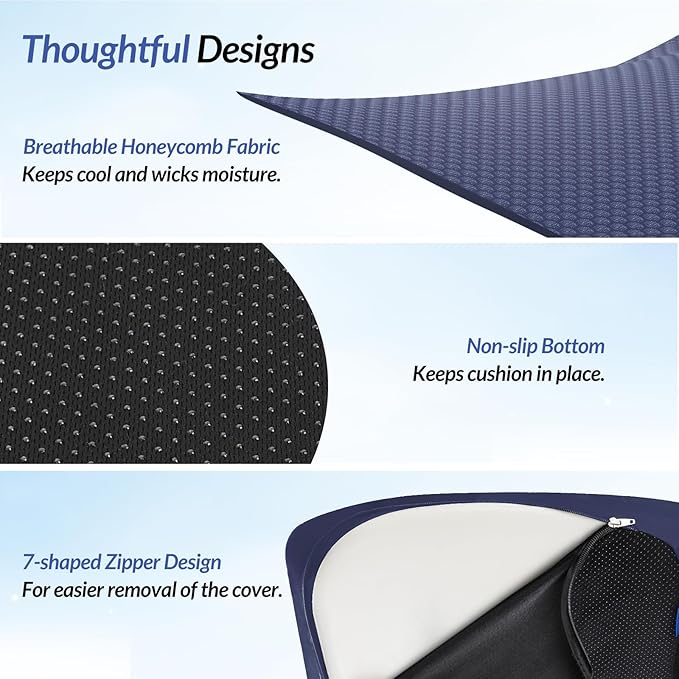 ZIKEE Pioneering Seat Cushion for Pressure Relief, Ergonomic Office Chair Cushion for Sciatica, Back, Hemorrhoids & Tailbone Pain Relief, High-Density Memory Foam Car Seat Cushion with Anti-Slip Base-DeskLoop Office