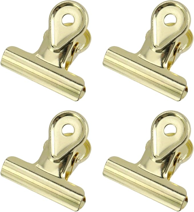 Xiaoyztan Mini Clips, 30mm Wide Gold Bulldog Clips Paper Clip Binder Bull Clip by Welcometoxiaoyztan