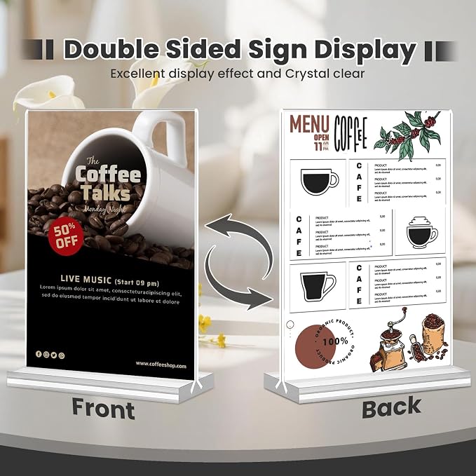 30 Pack Acrylic Sign Holder 5x7, Desktop Flyer Stand - Image 5