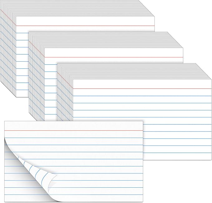 BIGNC Index Cards 3x5, 320 Pack Ruled Flash Cards, Note Cards 3x5 Lined by BIGNC