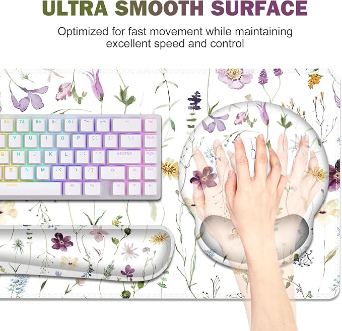 Gaming Mouse Pad, Large Desk Mat, Cute Desk Pad Protector, 4in1 XXL Mousepad + - Image 4