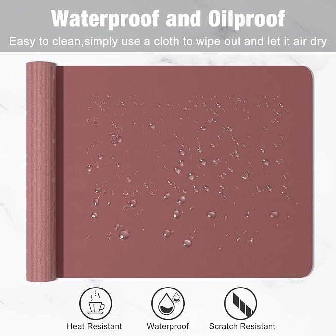 Hsurbtra Desk Pad, XL Extended Mouse Pad, Waterproof Desktop Blotter Protector - Image 5