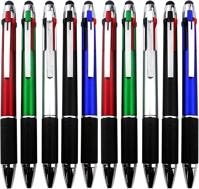 MiSiBao 4-Color Ballpoint Pen Multi Colored Pens in One Stylus Pens by MiSiBao