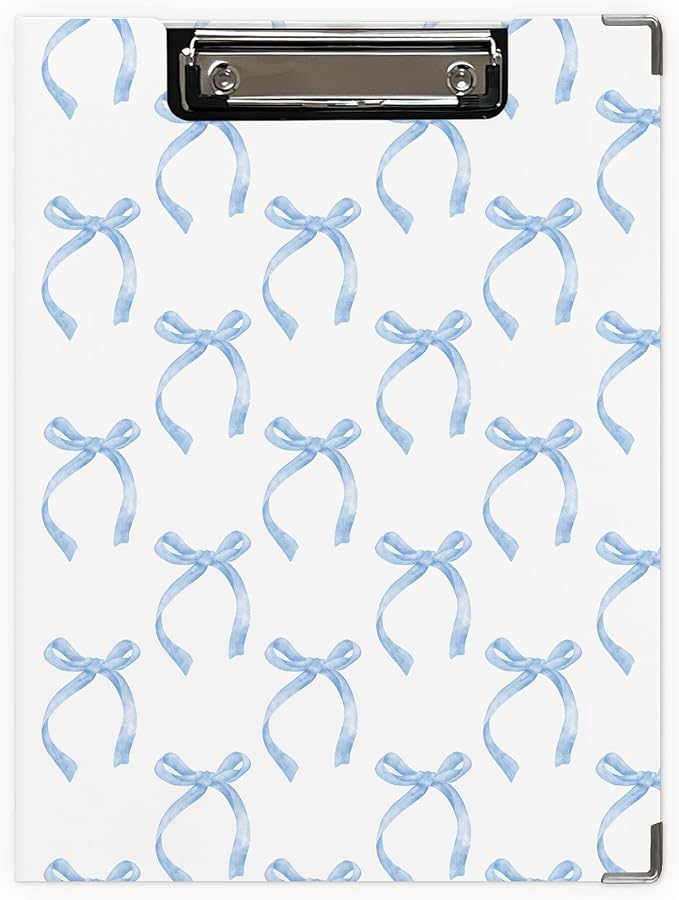 Blue Coquette Bow Clipboard, Preppy Girly Aesthetic Clipboard by Unknown