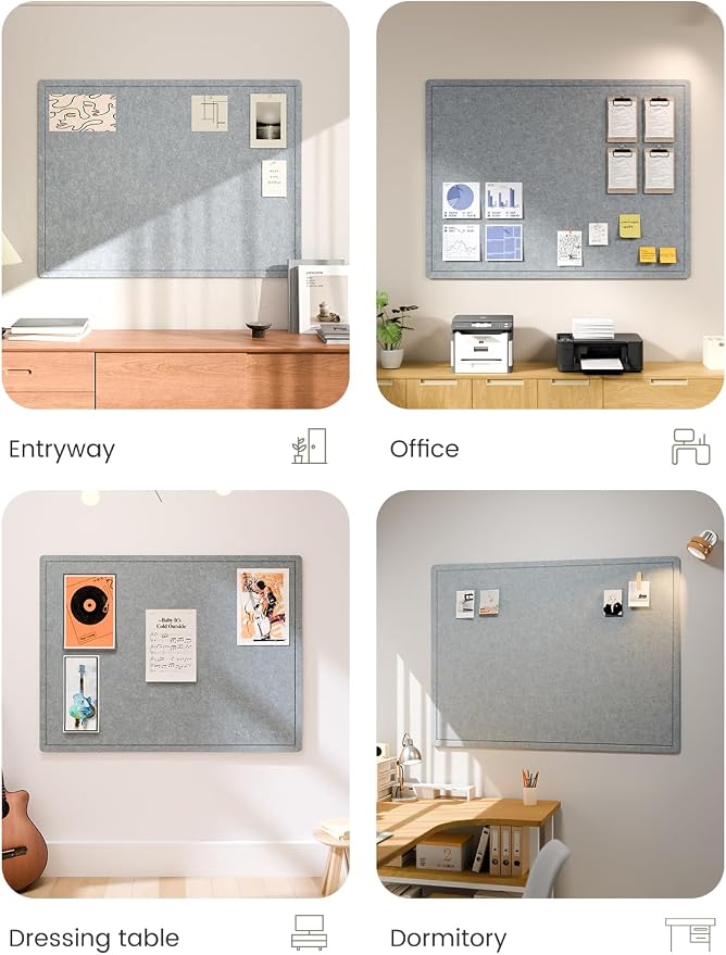 Fluxynara Large Bulletin Board, 47.2" x 35.4" Cork Board Alternative - Image 7