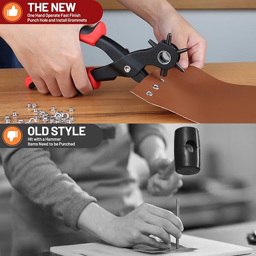 2 in 1 Leather Hole Punch, 3/16" 4.5mm Revolving Hole Puncher - Image 4