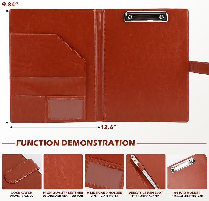Tiankool Padfolio Portfolio Folder Binder -Faux Leather Portfolio Folder - Image 2