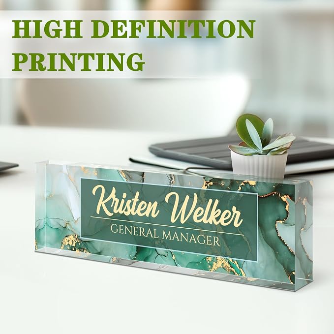 Name Plate for Desk, Desk Name Plate Personalized, Acrylic Desktop Accessories - Image 3
