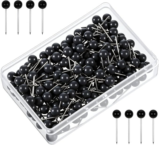 200 PCS Black Push Pins, Small Round Head Map Push Pins by Unknown