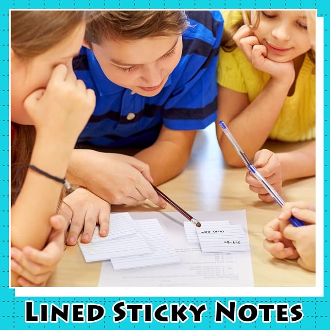 Yexiya 64 Pcs Lined Sticky Notes Self Stick Notes with Lines Bright Assorted Colors Sticky Pad for Home Office Products Post Memos, 1920 Sheets(3 x 3 Inch, 4 x 6 Inch,Mixed Color)-DeskLoop Office