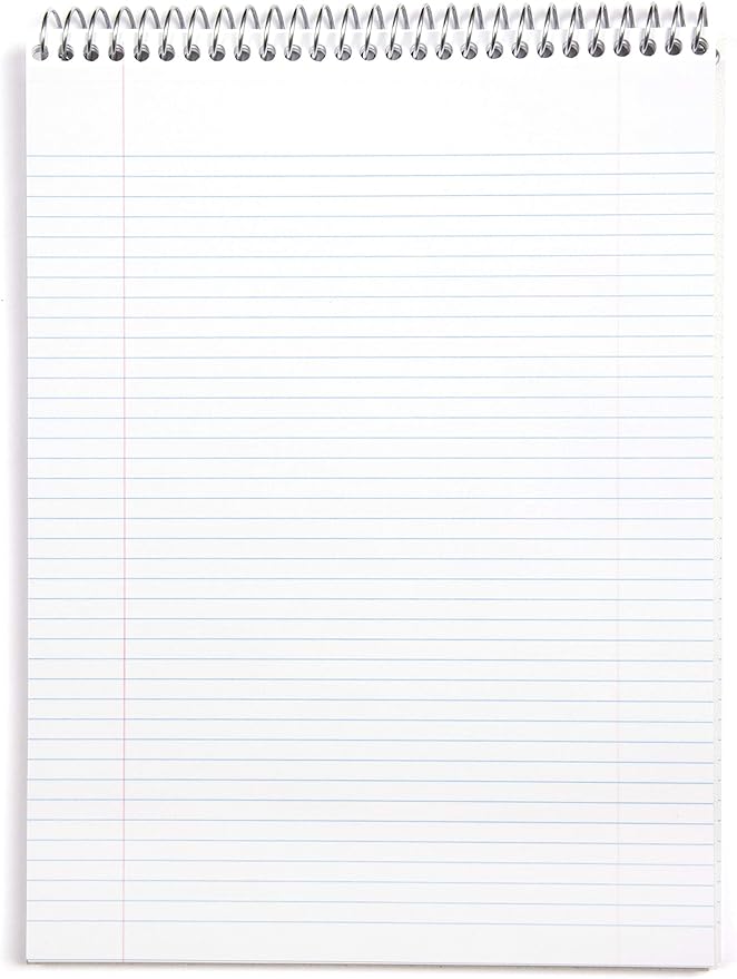 Mintra Office TOP BOUND Durable Spiral Notebooks (White, College Ruled 3pk)-DeskLoop Office