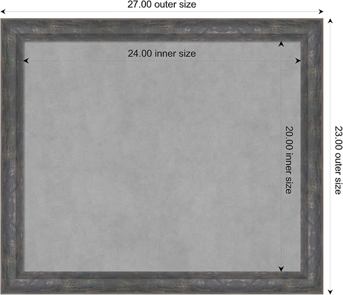 Amanti Art Grey Framed Magnetic Board 23x27 Medium Vision Board - Image 4
