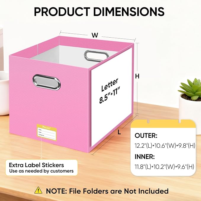BALEINE File Organizer Box, Cardboard File Folder Organizer - Image 3