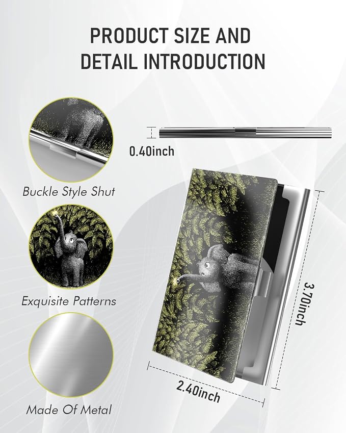 Business Card Metal Slim Organizer, Professional Stainless Steel Square Pocket - Image 3