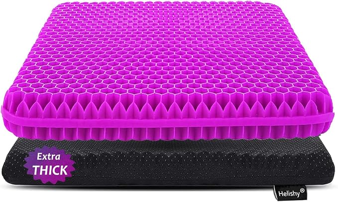 Gel Seat Cushion for Long Sitting, Extra Thick Gel Cushion for Wheelchair Soft by Helishy