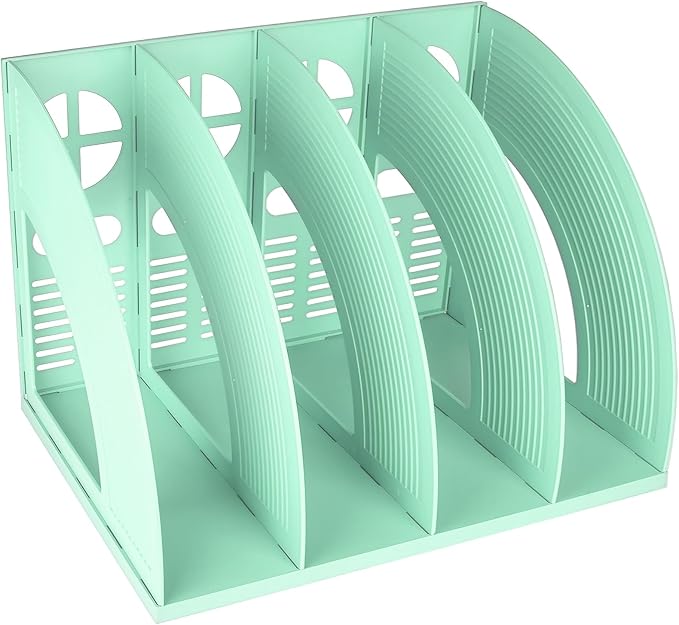 SAYEEC Sturdy Magazine Holder 4 Compartments Plastic Desktop File Organizer by SAYEEC