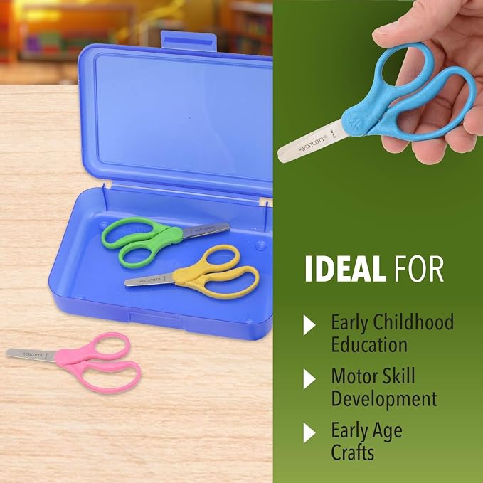 Westcott Kids Scissors 12-Pack, Left & Right Handed, Recycled Eco-Friendly - Image 4