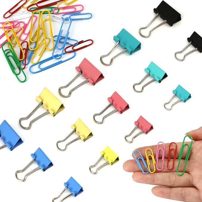 Paper Clips Binder Clips Set, Paperclips Large Medium and Small - Image 4