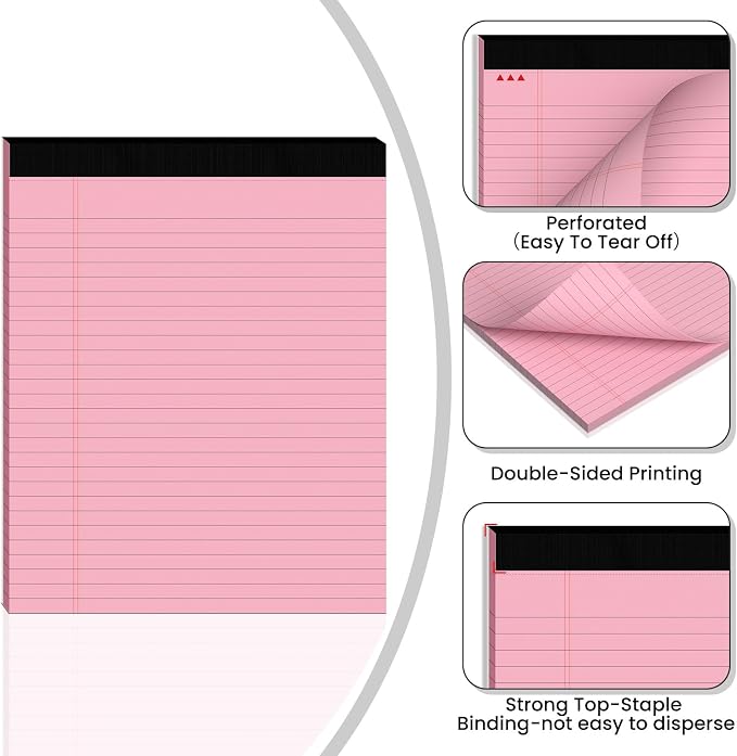 2pcs Legal Pads 8.5 x 11, Notepads 8.5 x 11 Inch, 30 Sheets/Pack, Perforate - Image 3