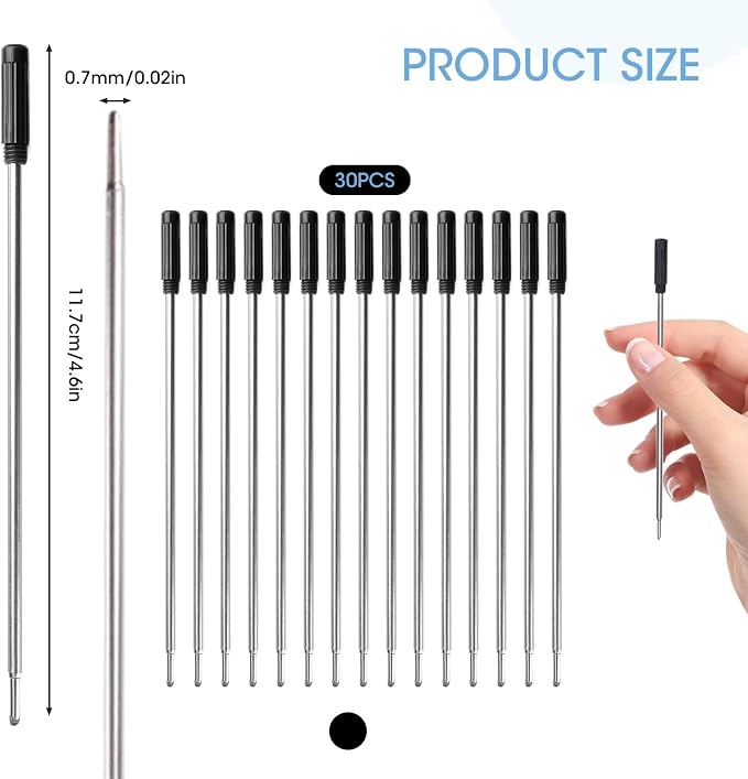 0.7 mm Ballpoint Ink Twist Pen Refills, Stationery Compatible - Image 2