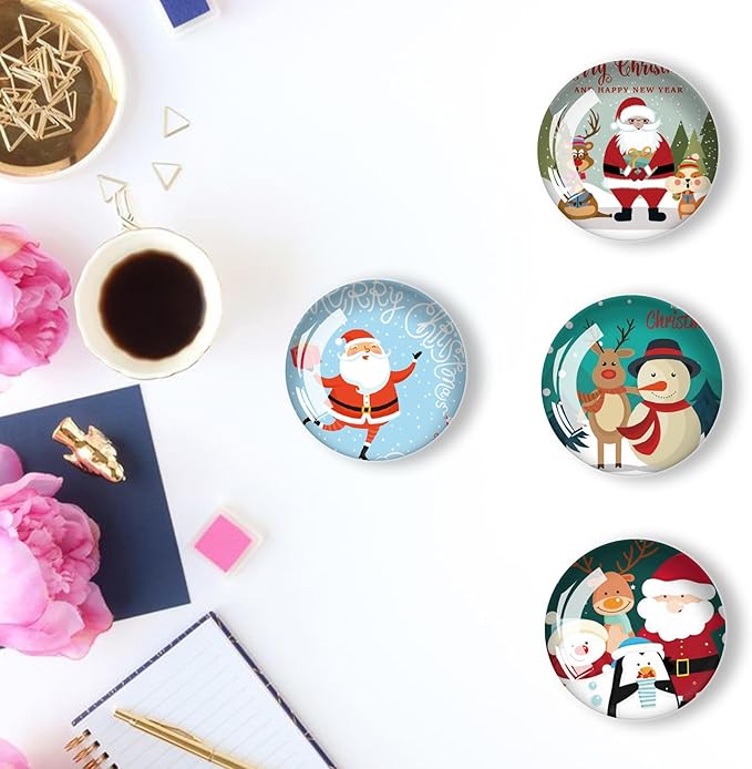 Christmas Refrigerator Magnets 12Pcs Glass Strong Magnetic Refrigerator Magnet Fridge Sticker,Crystal Fridge Magnets Decoration for Crafts,Strong Fridge Magnets for Kitchen, School-DeskLoop Office