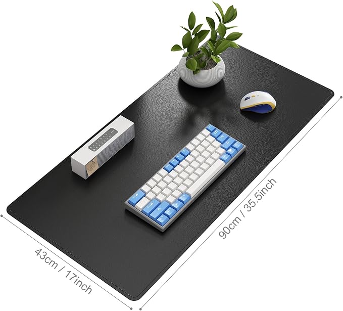 DAWNTREES Desk Mat Protector, PU Leather Desk Pad, Non Slip, Large Mouse Pad - Image 2