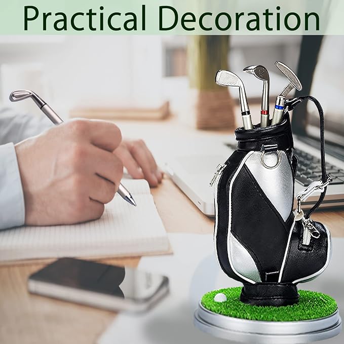 Jishi Golf Gifts for Men Golf Pen Holder Stocking Stuffers for Adults Men Golfers, Funny White Elephant Gifts for Adults Useful Unique Office Supplies Desk Accessories Decor Gadgets for Boss Dad Women-DeskLoop Office