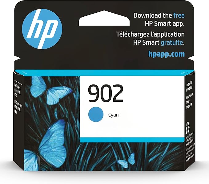 HP 902 Cyan Ink Cartridge | Works with HP OfficeJet 6950, 6960 Series, HP OfficeJet Pro 6960, 6970 Series | Eligible for Instant Ink | T6L86AN-DeskLoop Office