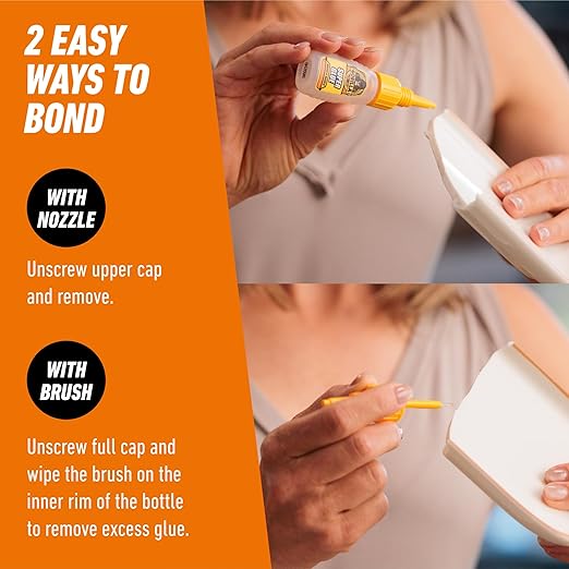 Gorilla Super Glue with Brush & Nozzle Applicator, Clear Glue, 12 Gram (Pack of 1) - All Purpose and Fast Setting for Projects and Repairs-DeskLoop Office