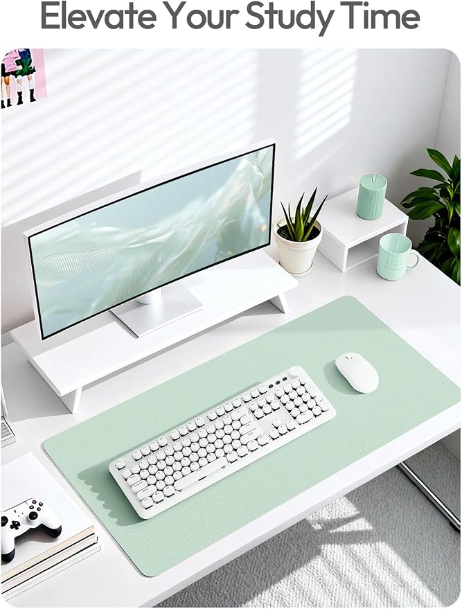 YSAGi Leather Desk Protector, Office Mat, Large Mouse Mat, Non-Slip PU Leather - Image 6