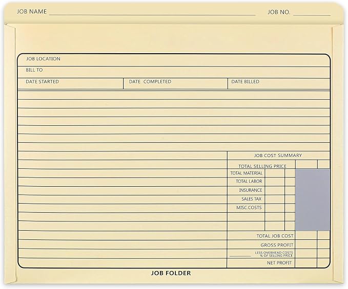 Affrolling 100 Pack Job Folders Manila File Jacket 10'' x 12'' Preprinted to by Affrolling