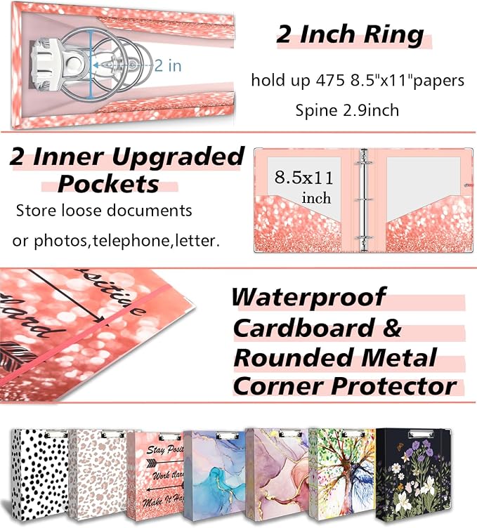 3 Ring Binder 2 Inch, Three Ring Binders Organizer - Image 4
