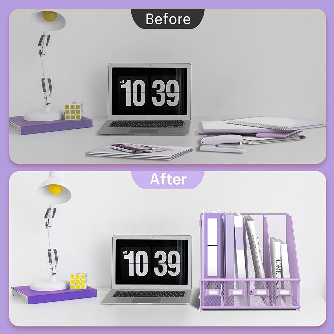 SUPEASY Magazine File Holder Desk Organizer, Metal Binder Holder - Image 5