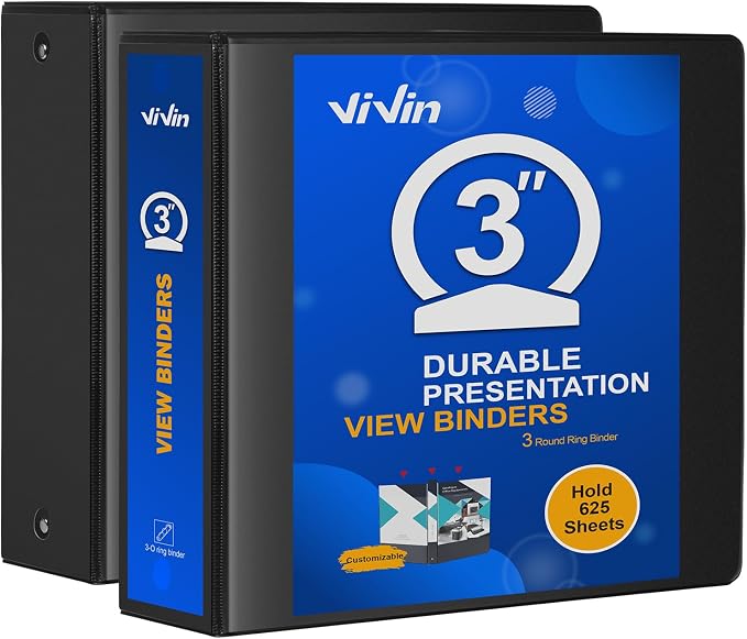 ViVin 3 Ring Binder 3 inch by ViVin