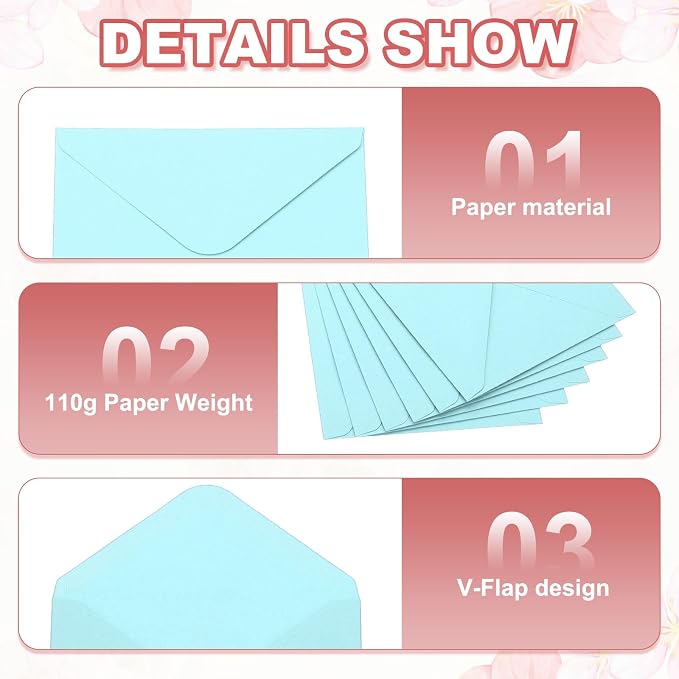 PATIKIL 7x5 Inch Invitation Envelopes, Light Blue - Image 4