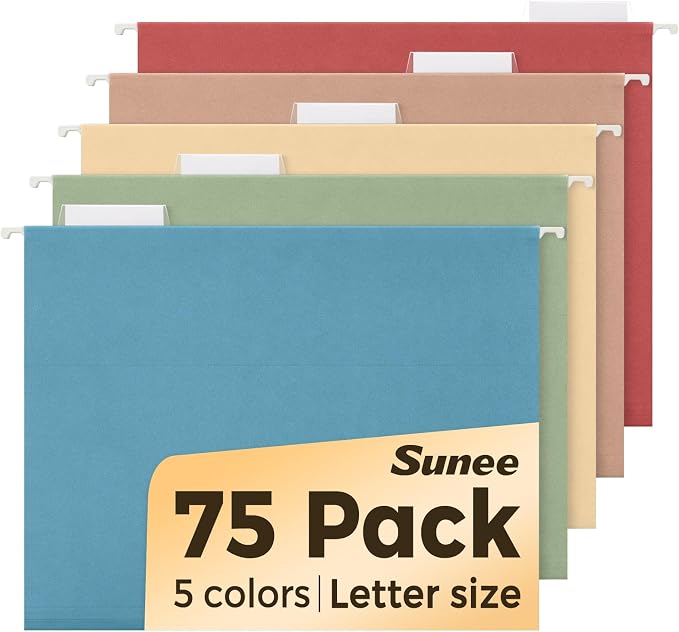 SUNEE Hanging File Folders, Retro Colors by SUNEE