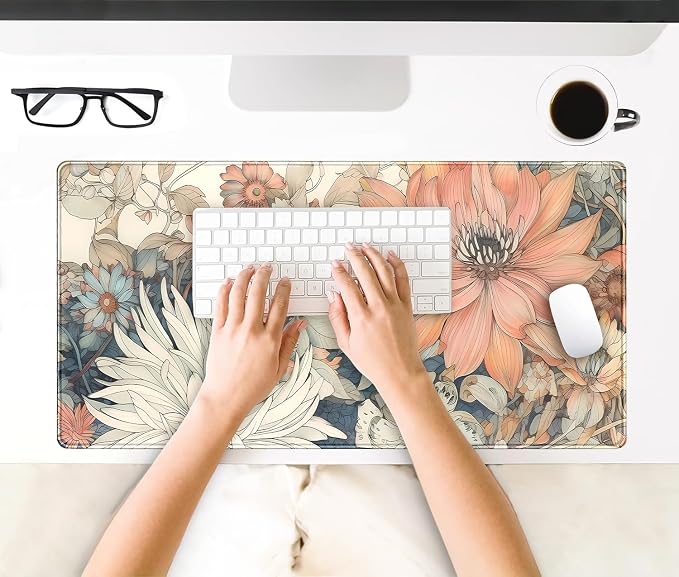 Japanese Floral Desk Mat Boho Aesthetic Flower Desk Matt - Image 7