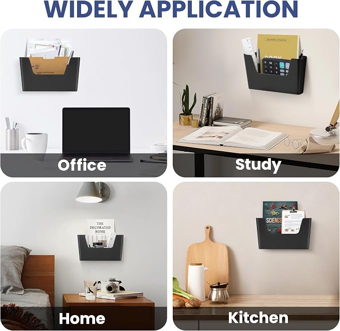 JOMOLA No Drilling File Holder 2 Pack Mail Organizer Wall Mount File Organizer - Image 5