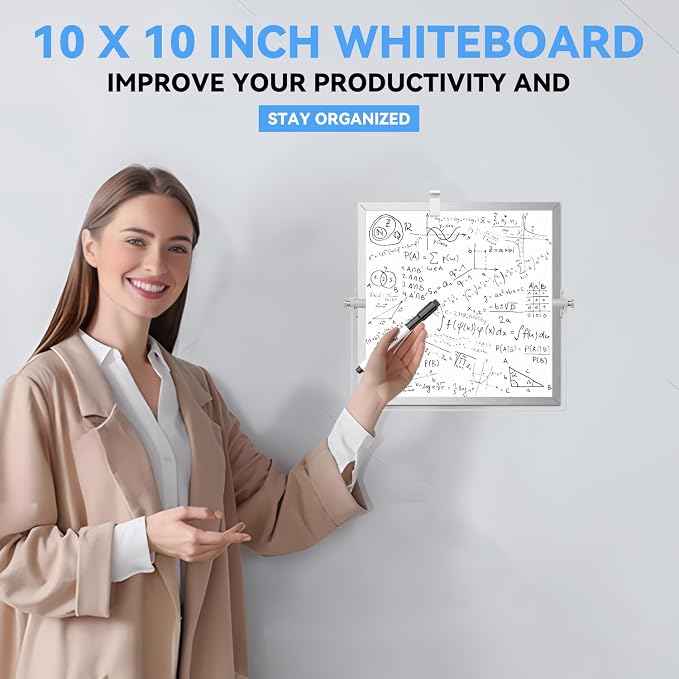 Dry Erase White Board, Cazeyoo Magnetic Desktop Whiteboard 10 x 10inch - Image 6