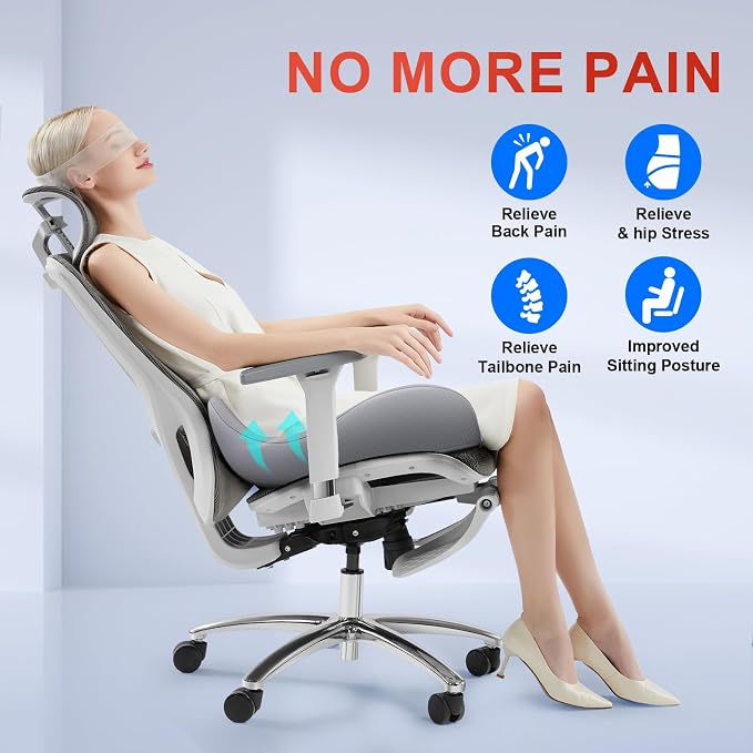 Benazcap X-Large Cooling Memory Foam Seat Cushion, Sciatica Pain Relief | Cool - Image 6