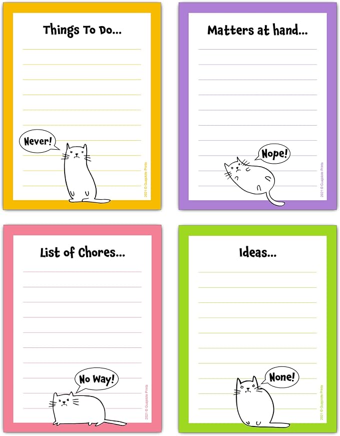 Funny Notepads 4 X 5.25 inch, Humorous Office Gift by Guajolote+Prints