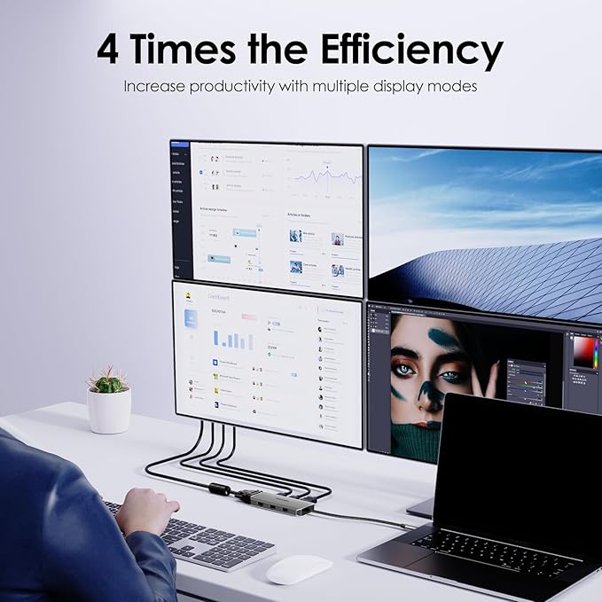 WAVLINK USB C Docking Station (Grey)-DeskLoop Office