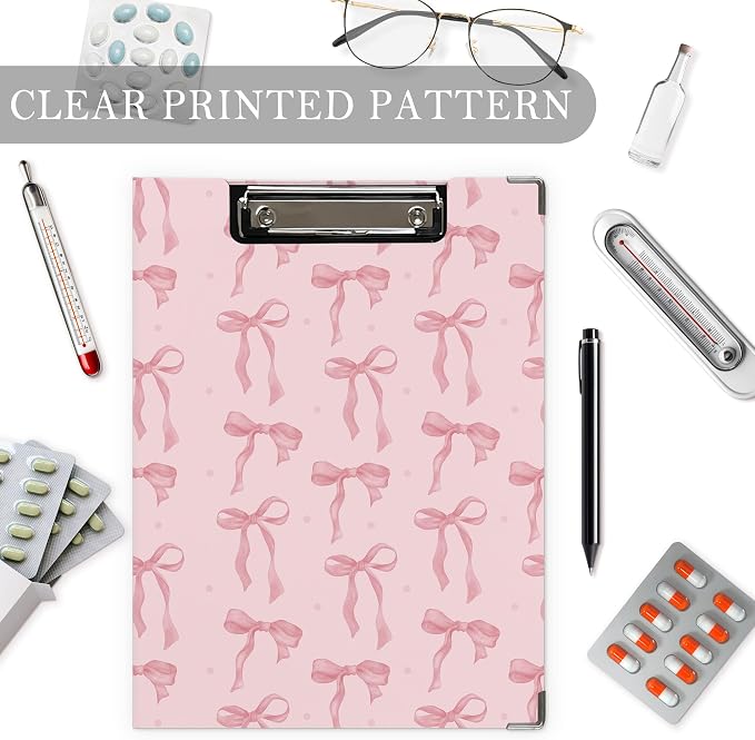 Coquette Preppy Pink Bow Clipboard Folio - Image 3