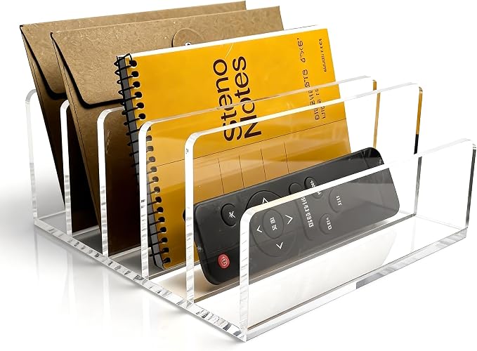 Clear Acrylic Desk Organizer – 5 Compartment Mail Holder & Letter Sorter - Image 9