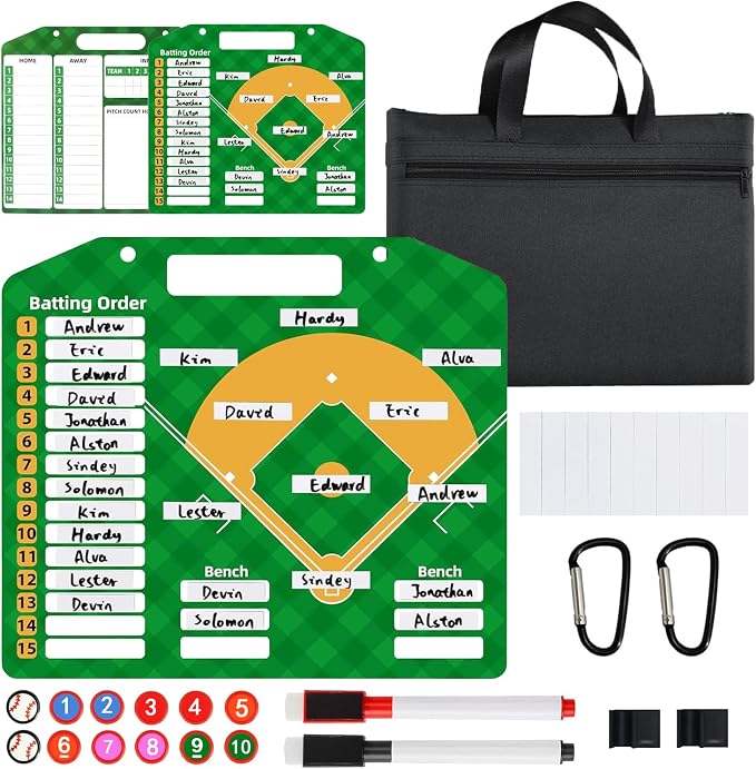 Magnetic Baseball Lineup Board | Baseball Dry Erase Coaching Broad | Softball by SRG