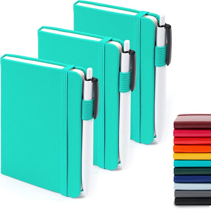 feela 3 Pack Pocket Small Notebook Journals, Mini Cute Memo Notepad Hardcover by feela